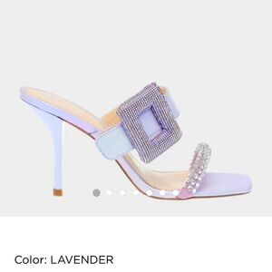 Betsy Johnson Anny Iridescent Lavender Slip on Heel.
